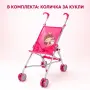 Сгъваема розова количка тип чадър за кукли с еднорог, снимка 5