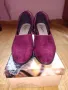 Велурени обувки с удобен ток, снимка 4