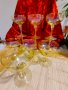 Комплект Разкошни Старинни Стъклени Чаши Калиево Стъкло, снимка 7