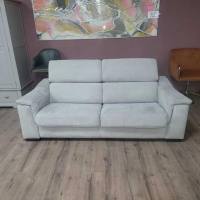 Сив диван от плат тройка с функция сън, снимка 7 - Дивани и мека мебел - 44701523