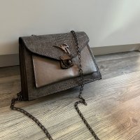 Елегантна чанта Giuseppe Zanotti Сива чанта Заноти, снимка 5 - Чанти - 41936138