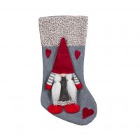 Коледен чорап Mercado Trade, 3D, Гном, 45 см, Сив, снимка 1 - Декорация за дома - 38792604