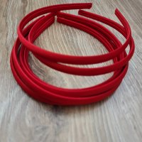 Сатенена червена диадема за коса, снимка 4 - Аксесоари за коса - 35844430
