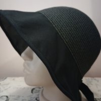Кокетна черна лятна шапка Мелани, снимка 3 - Шапки - 41398288