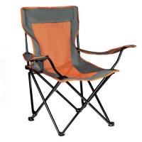 Сгъваем къмпинг стол сив оранжев с калъф 47x50x78см, снимка 1 - Къмпинг мебели - 41434706