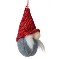 Коледна украса 5 Броя Коледен гном с червена шапка и бяла брада, 11см, снимка 3 - Декорация за дома - 42698136