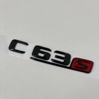 Черна емблема надпис C63s AMG за Mercedes Мерцедес, снимка 4 - Аксесоари и консумативи - 39768663
