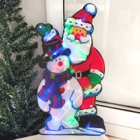 4227 Светеща коледна украса Дядо Коледа с LED светлини, 45 см, снимка 2 - Декорация за дома - 42683597