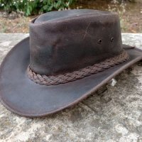Каубойска шапка Естествена кожа Тъмнокафява, снимка 4 - Шапки - 41883571