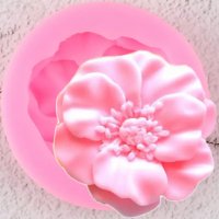 Тип маково цвете мак роза с тичинки силиконов молд форма декорация торта фондан сладки мъфини, снимка 2 - Форми - 21734169