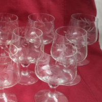 Ретро стъклени чаши гравирани, снимка 4 - Антикварни и старинни предмети - 18918918