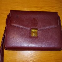 Мъжка чанта за ръка от естествена кожа Нова! марка Mihail бордо с ключалка, снимка 1 - Чанти - 34441227