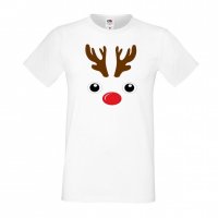 Мъжка тениска Коледа DEER FACE, снимка 1 - Тениски - 34690539