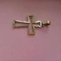 Сребърен кръст с позлата , снимка 5 - Колиета, медальони, синджири - 41887022