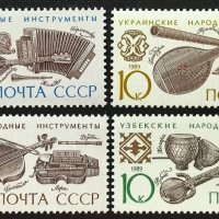 СССР, 1989 г. - пълна серия чисти марки, музика, 3*8, снимка 1 - Филателия - 40527594