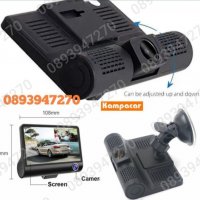 Видеорегистратор за автомобил с 3 камери, Full HD 1080P/ G-сензор за нощно виждане, снимка 4 - Аксесоари и консумативи - 39468632