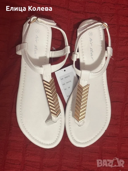Нови бели сандали н.37, снимка 1