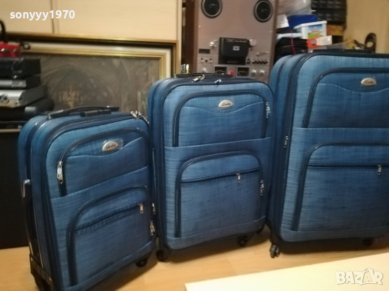 ТРИ КУФАРА В СИН ИЛИ ЧЕРВЕН ДЕНИМ 2608231707, снимка 1