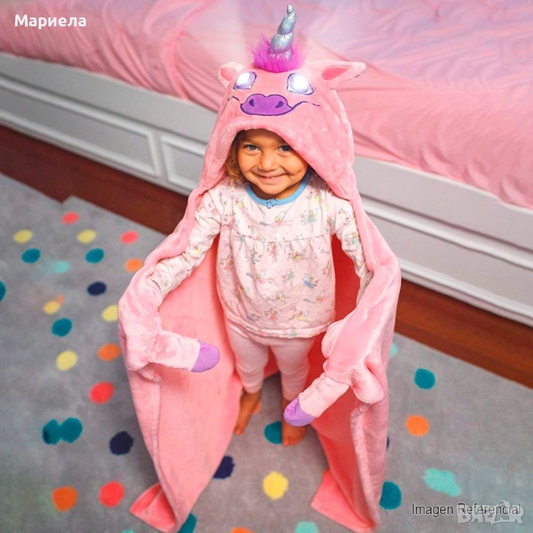 Одеяло със светещи LED очи. Размери 124.5cm x 89cm. Без включени батерии. , снимка 1