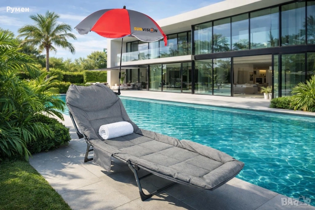 СГЪВАЕМО ПОХОДНО ЛЕГЛО ТИП ШЕЗЛОНГ С ЧАДЪР SUNVISION , SV-3999, снимка 1