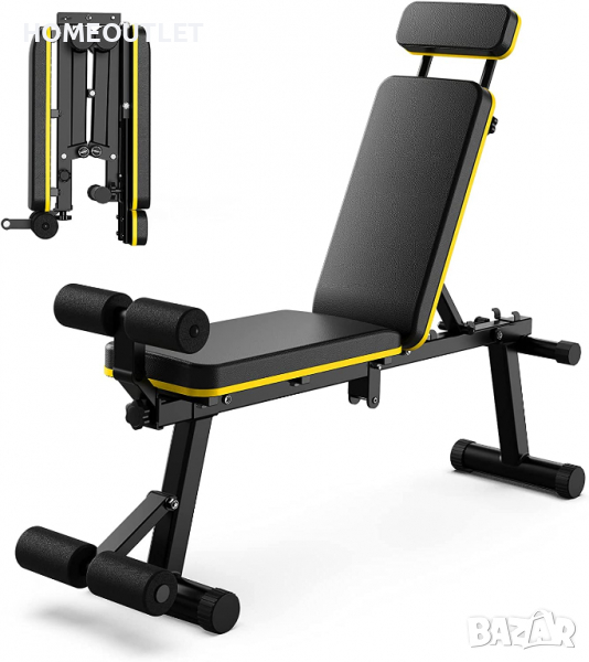 Регулируема напълно сгъваема фитнес лежанка M002, снимка 1