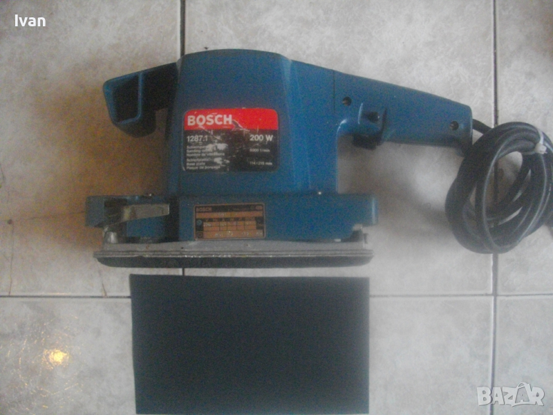 200 Вата Голям 215х114мм Виброшлаф Made in SPAIN-BOSCH-Правоъгълен-Синя Професионална Серия-ОТЛИЧЕН, снимка 1