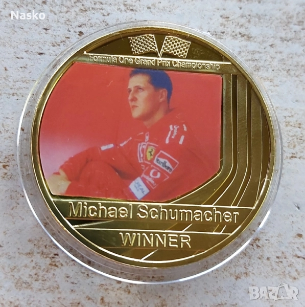 Сувенирна монета "Михаел Шумахер"F1, снимка 1