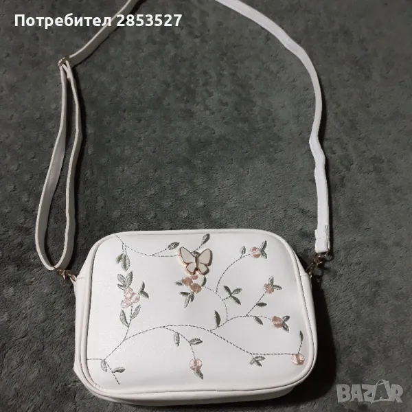 Бяла Чанта с бродерия, снимка 1