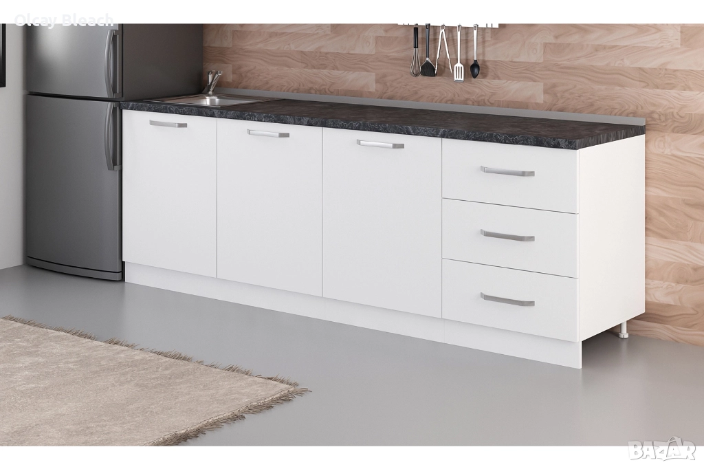 Кухненски долен модул 240см Minar White, снимка 1