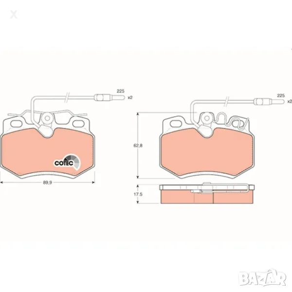 SIMER 335 Накладки предни CITROЕN AX, BX, C15, Visa / PEUGEOT 205, 305, 309 / 1982-2005 / OE E172237, снимка 1