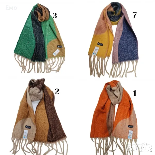 Елегантен дамски шал с цветен дизайн - Топлина и изтънченост за всеки ден, снимка 1