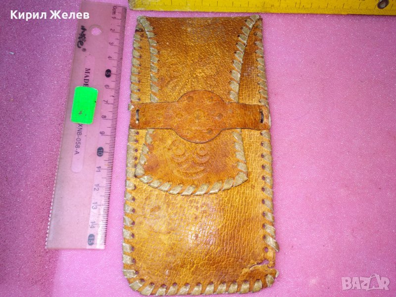 СТАР СТИЛНО ОРНАМЕНТИРАН КОЖЕН КАЛЪФ За ОЧИЛА ЕСТЕСТВЕНА КОЖА РЪЧНА АРТ ИЗРАБОТКА 42900, снимка 1