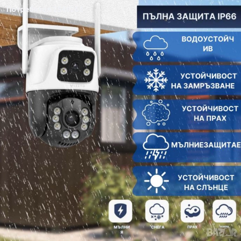 Двойна камера с AI WiFi 6 Mpx iCSee, снимка 1