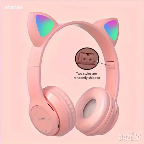 Безжични игрови слушалки с LED светлини,, снимка 1