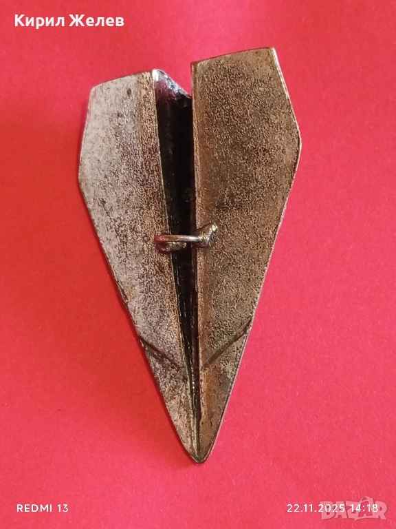 ВИСУЛКА САМОЛЕТ АВТОРСКО БИЖУ МЕТАЛНО СРЕБРИСТ ЦВЯТ 52165, снимка 1