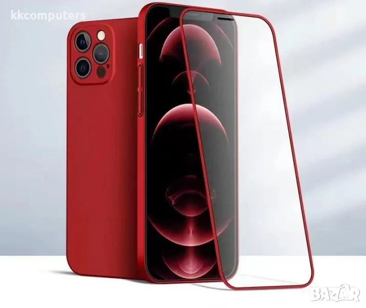 Комплект 360 Anti-shock протектор + калъф LUX /Червен/ за iPhone 12 PRO MAX 6.7 Баркод : 3121720, снимка 1