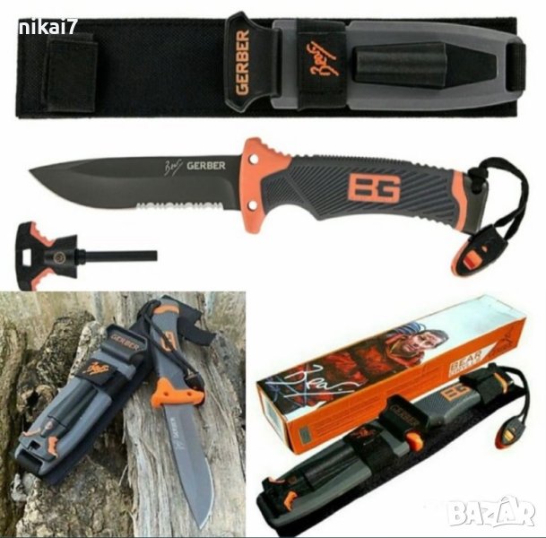 ловен нож тактически GERBER за оцеляване комбинирано острие мега здрав, снимка 1
