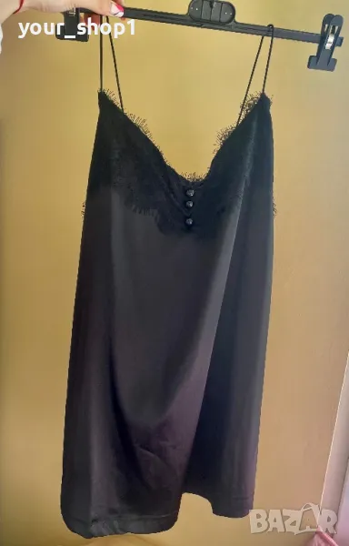 Дамски сатенен потник с дантела , снимка 1