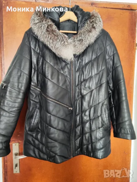 Дамско ватирано яке от естествена кожа , снимка 1