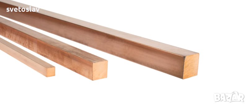 меден квадрат,медна шина meden kvadrat platen 6x6mm, снимка 1