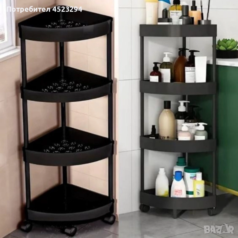 Модел: Corner Storage Rack; Височина: 84см; Материал: висококачествена пластмаса + метални тръби; Ко, снимка 1