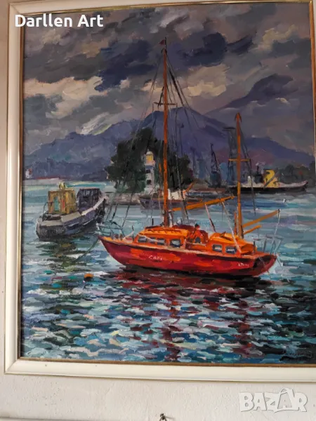 Маслена картина "Лодки", снимка 1