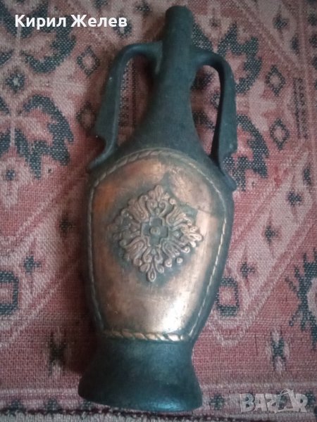 Бутилка стара керамична ръчно рисувана 43744, снимка 1