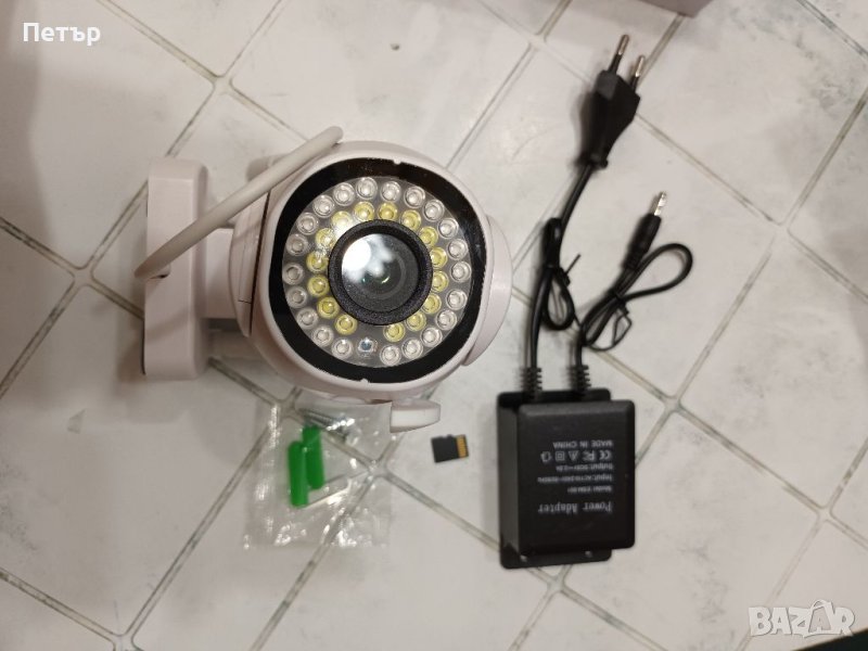 Wifi Camera, PTZ, въртяща се камера Google App, видео и аудио наблюдение, памет 64GB, IP65, НОВА, снимка 1