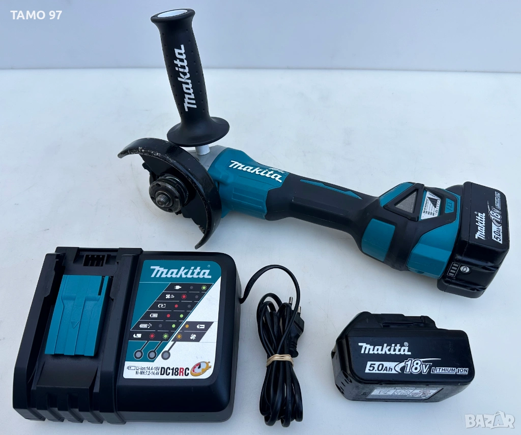 Makita DGA511 - Безчетков ъглошлайф 2x18V 5.0Ah 2024г. като нов!, снимка 1