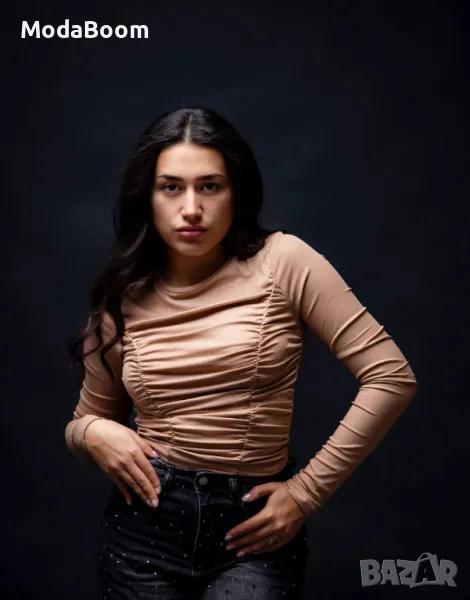 Кафява дамска блуза , снимка 1