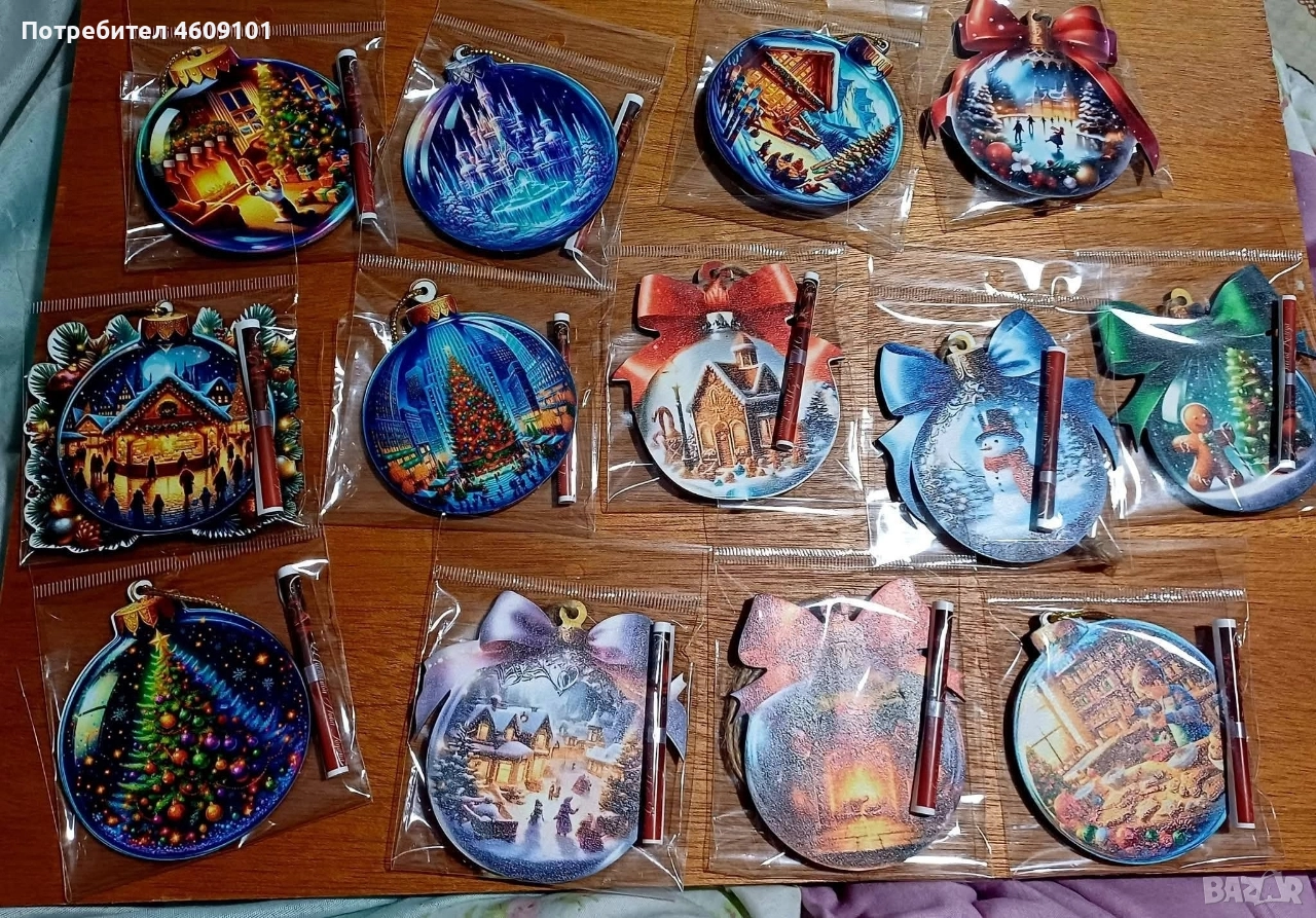 коледни играчки за елха с късметче, снимка 1