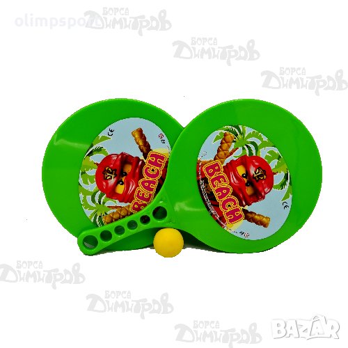 детска играчка Бийчбол с два броя пластмасови хилки с картинка и топче. _221226 ​, снимка 1