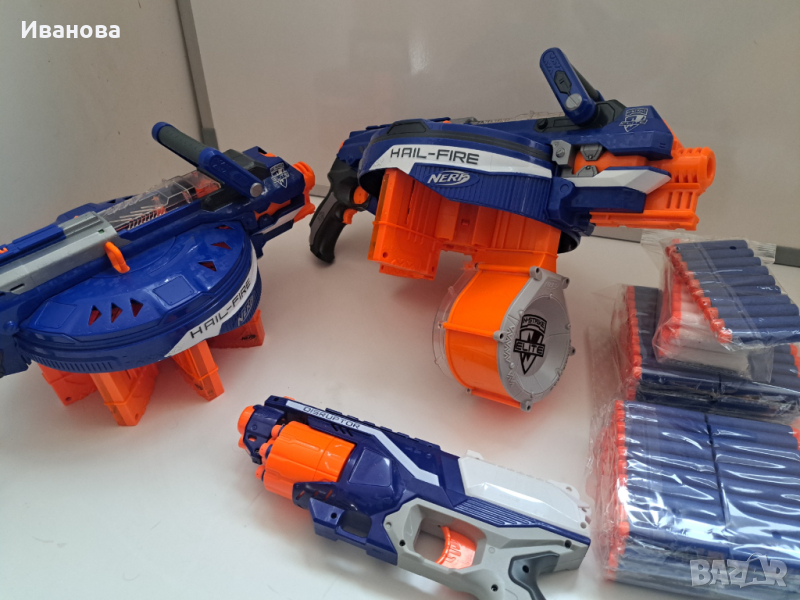 NERF Hail Fire, НЪРФ Gun N-Strike Elite  с Тактическа жилетка с патрони, снимка 1