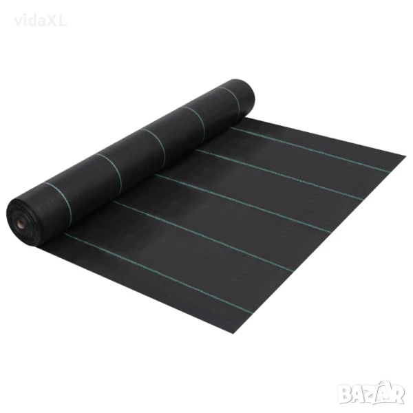 vidaXL Мрежа за мулчиране, матово черна, 1x25 м, PP(SKU:313060), снимка 1